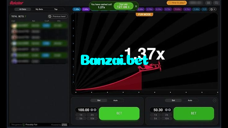Banzai.bet casino presented on mobile device in Pakistan with slots and live games